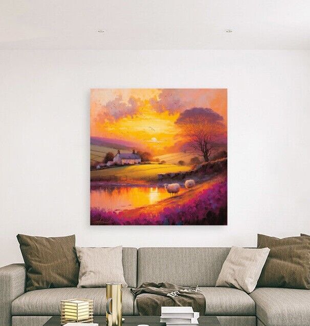 Canvas Print English Country Side Sheep Unique Deep Framed Artwork