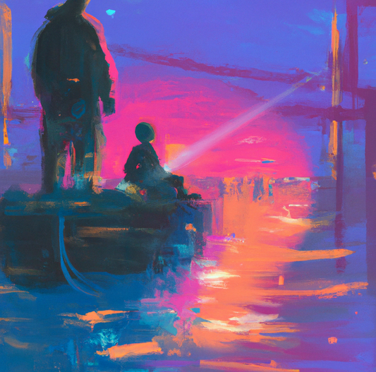 Canvas Print Sunset Oil Deep Framed