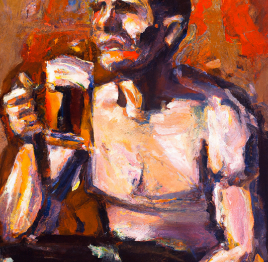 Canvas Print Man Drinking Beer Deep Framed