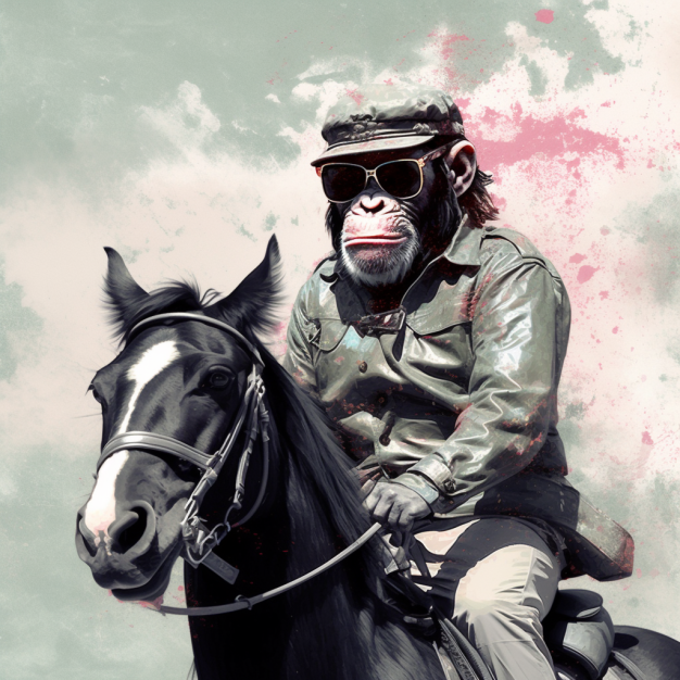 Street Art Chimp Classic Oil Painting Art Luxury Canvas Wall Picture Print