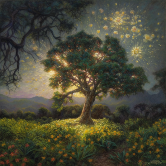 The Tree Classic Oil Painting Art Luxury Canvas Wall Picture Print Colourful