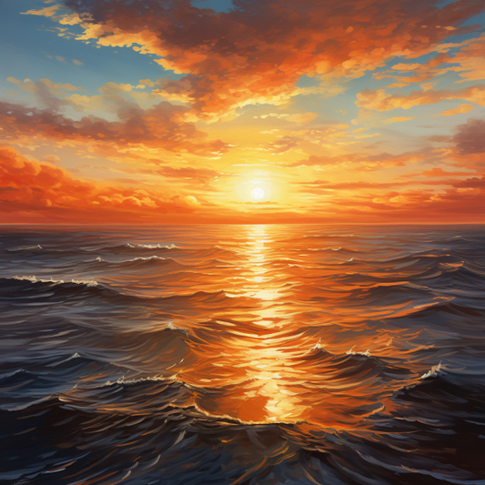 Sunrise Oil Painting Luxury Canvas Wall Art Picture Print Colourful