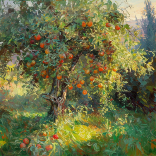 Apple Tree Classic Oil Painting Art Luxury Canvas Wall Picture Print Colourful