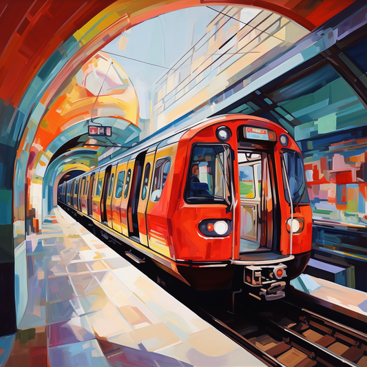 London Underground Oil Painting Luxury Canvas Wall Art Picture Print Colourful