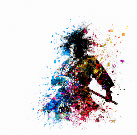 Abstract Samurai Warrior Artwork Canvas Wall Art Picture Print