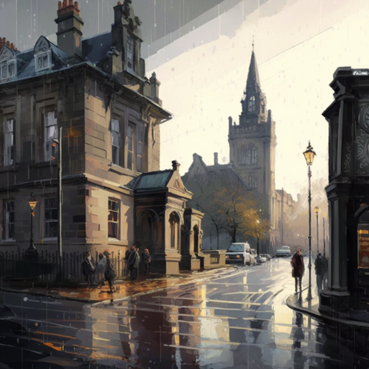 Edinburgh Oil Painting Scotland Luxury Canvas Wall Art Picture Print Colourful