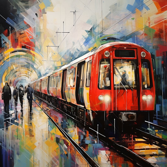 London Underground Oil Painting Luxury Canvas Wall Art Picture Print Colourful